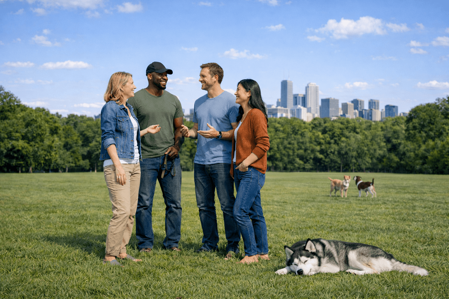 Pet owners sharing experiences in a community